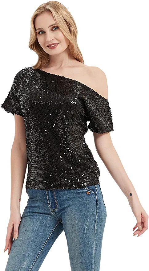 black sequin top