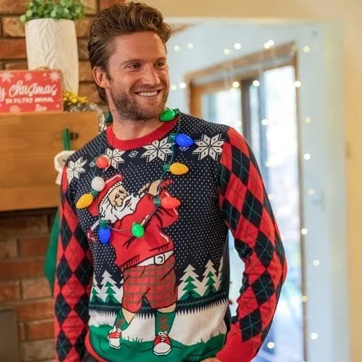 Santa golfing sweater