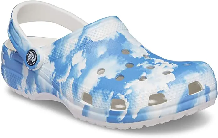 cloud print Crocs