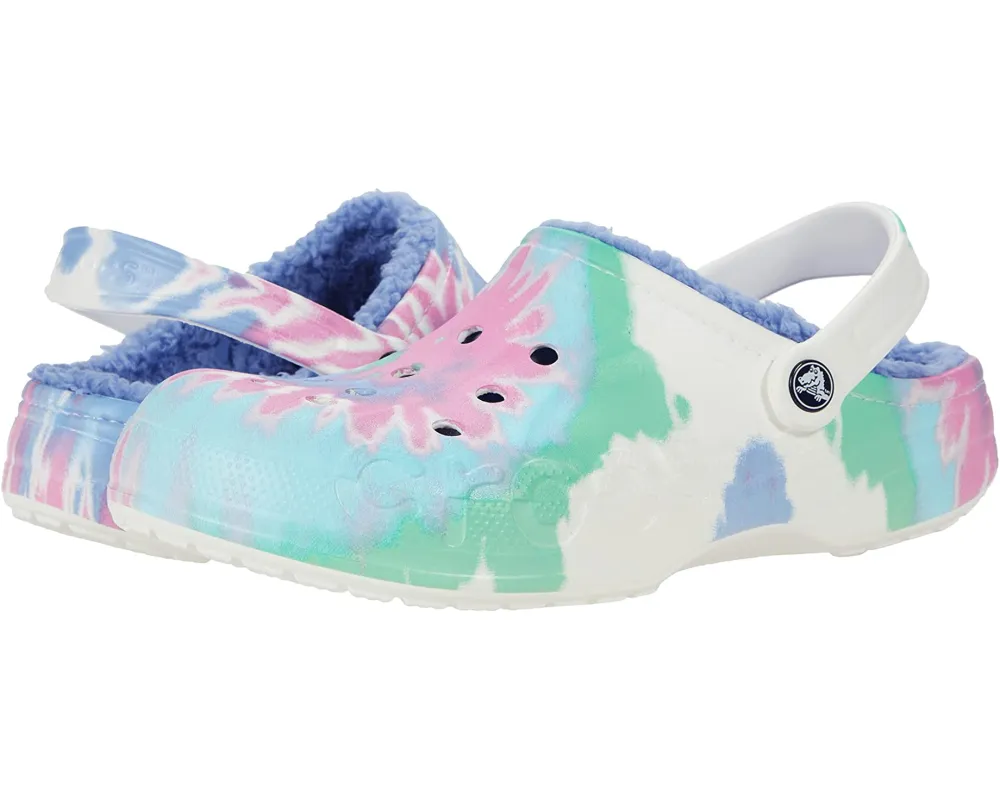 tie-dye lined Crocs