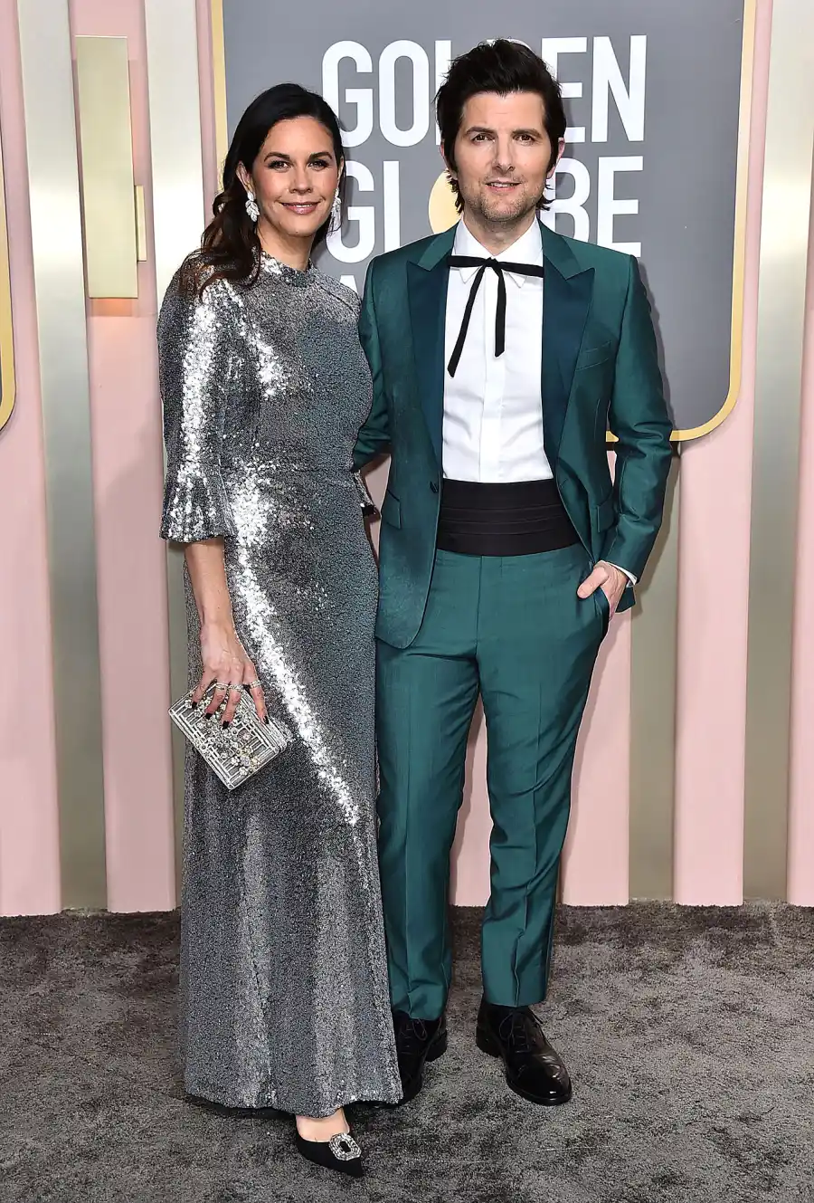 Adam Scott and Wife Naomi Golden Globe Awards 2023 What You Didn't See