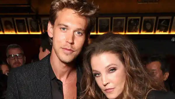 Austin Butler Recalls 'Immediate' Connection With Lisa Marie Presley: 'It's Just Devastating' unbuttoned black shirt