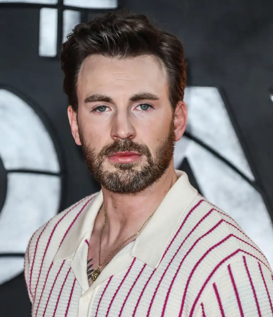 Chris Evans and Alba Baptista’s Relationship Timeline striped polo