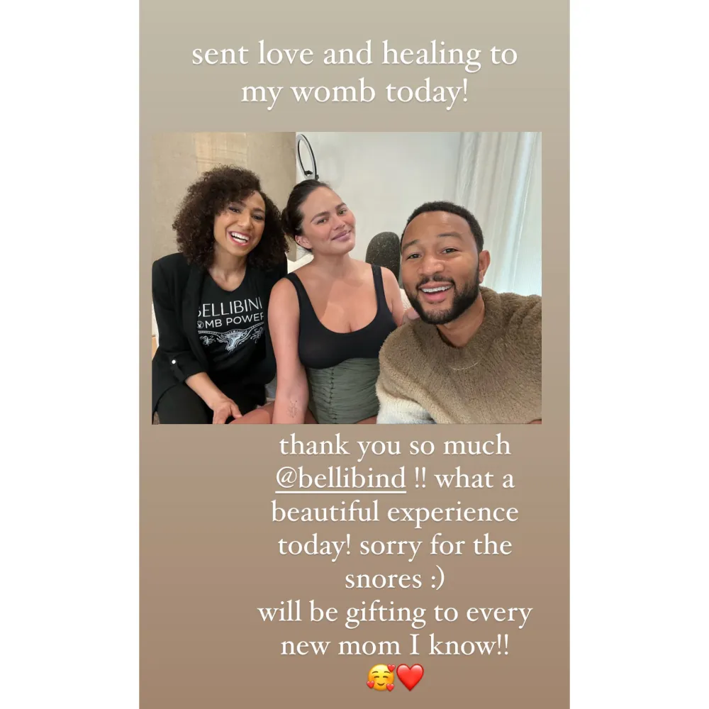 Chrissy Teigen Sends &lsquo;Love and Healing to My Womb&rsquo; After Welcoming Daughter Esti: Postpartum Photo