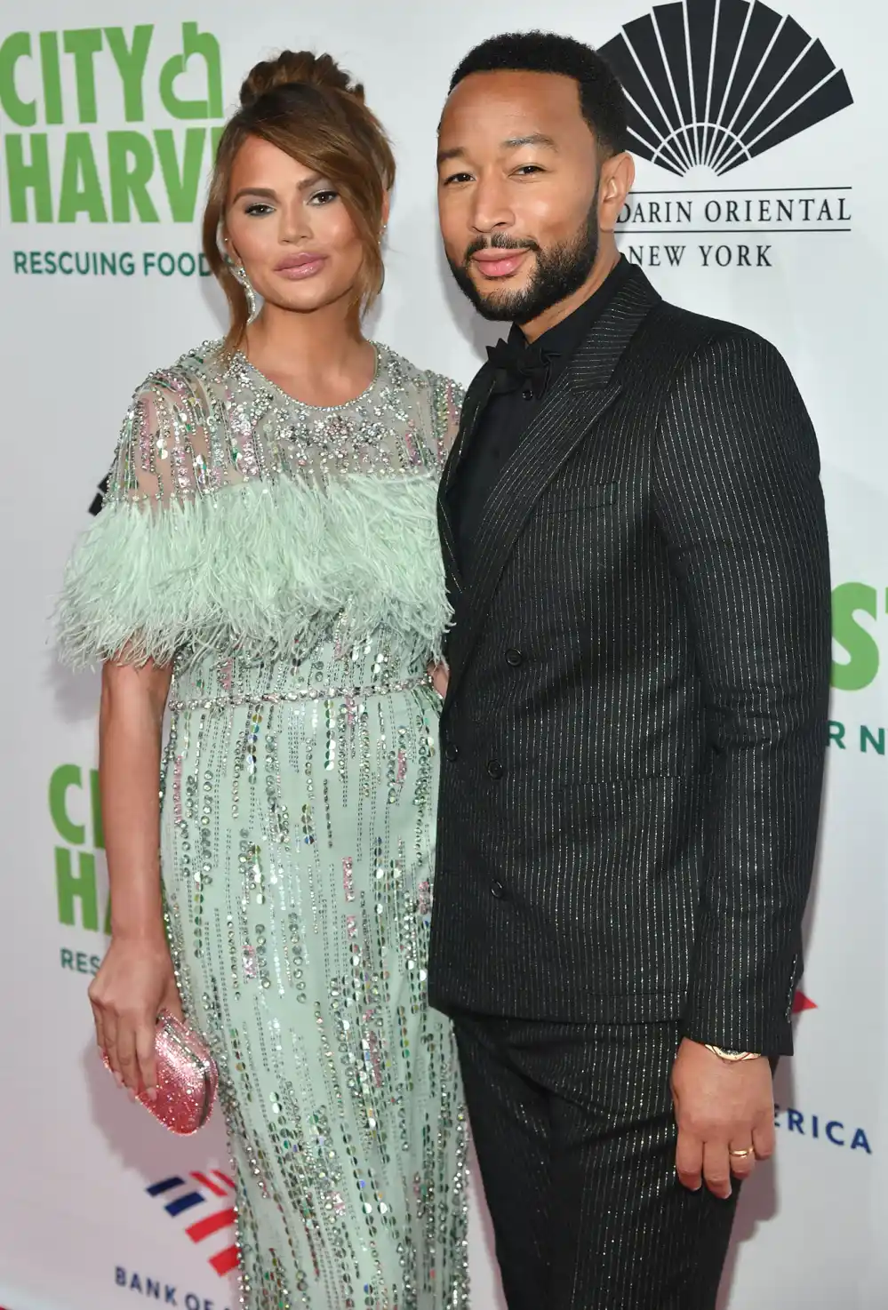 Chrissy Teigen and John Legend's Epic Romance: A Complete Timeline mint green dress