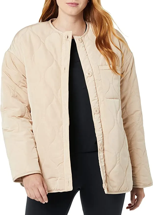 Daily Ritual Women's Quilted Reversible Sherpa Jacket