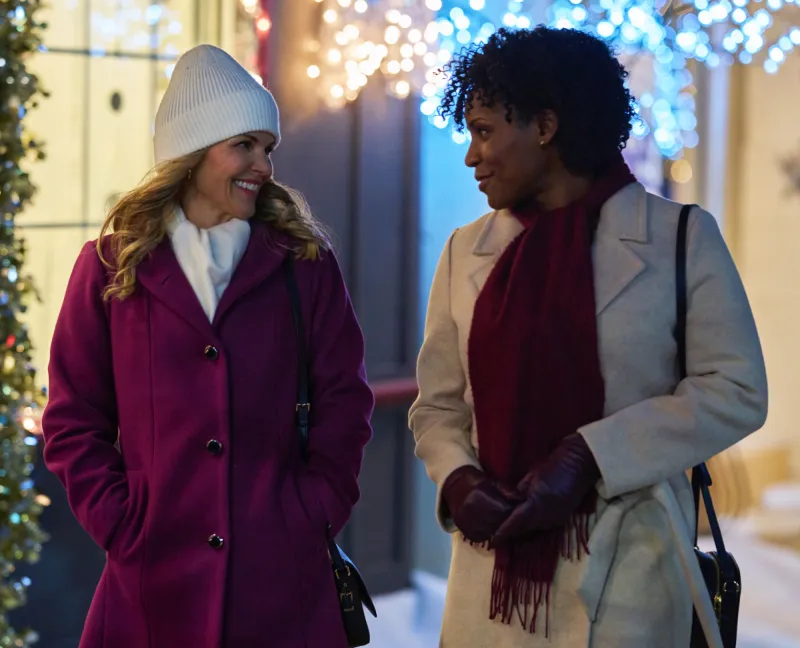 Everything to Know About Lori Loughlin’s ‘Fall Into Winter’ Movie: Details About Her 1st Great American Family Film plum colored coat