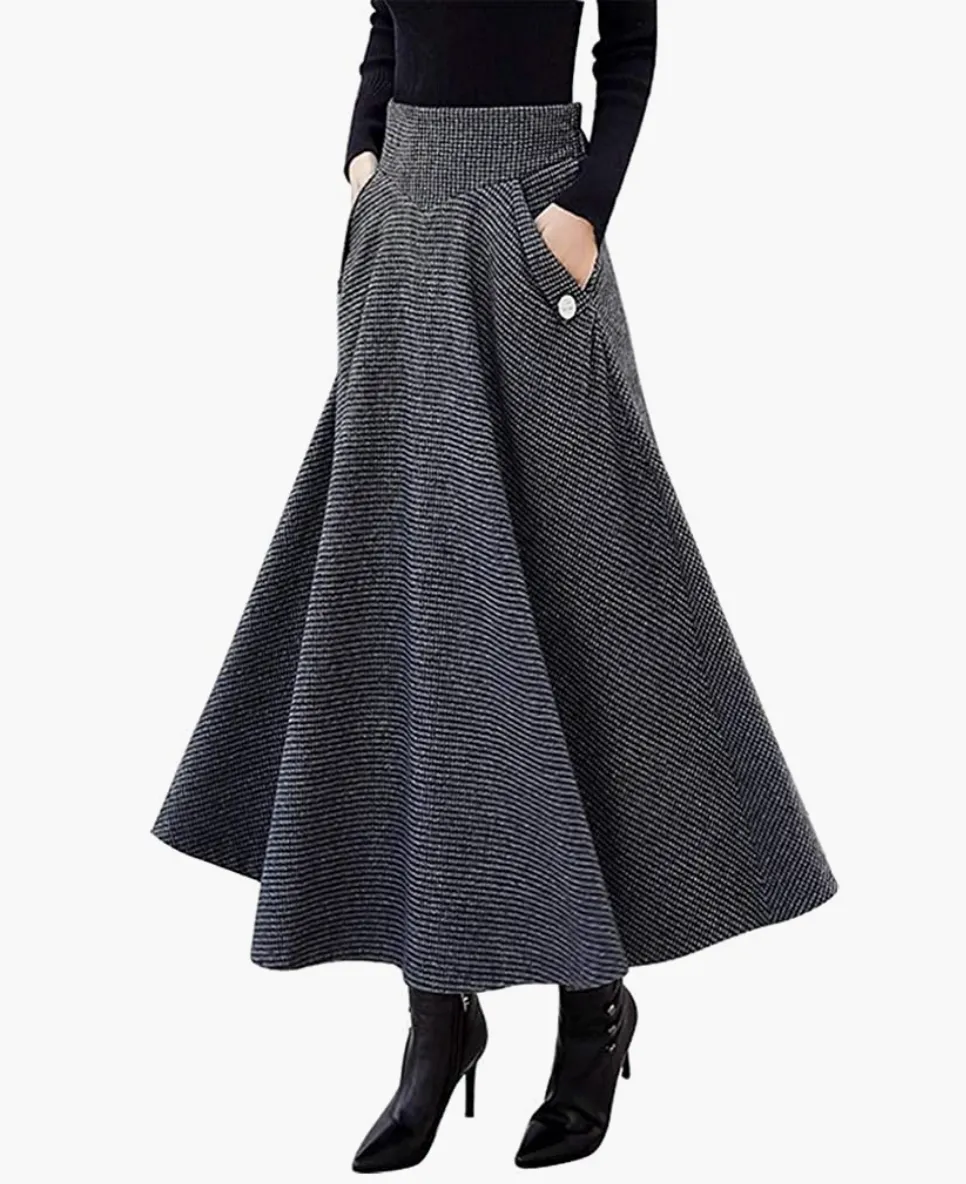 IDEALSANXUN Women&rsquo;s High Waist A-line Maxi Skirt