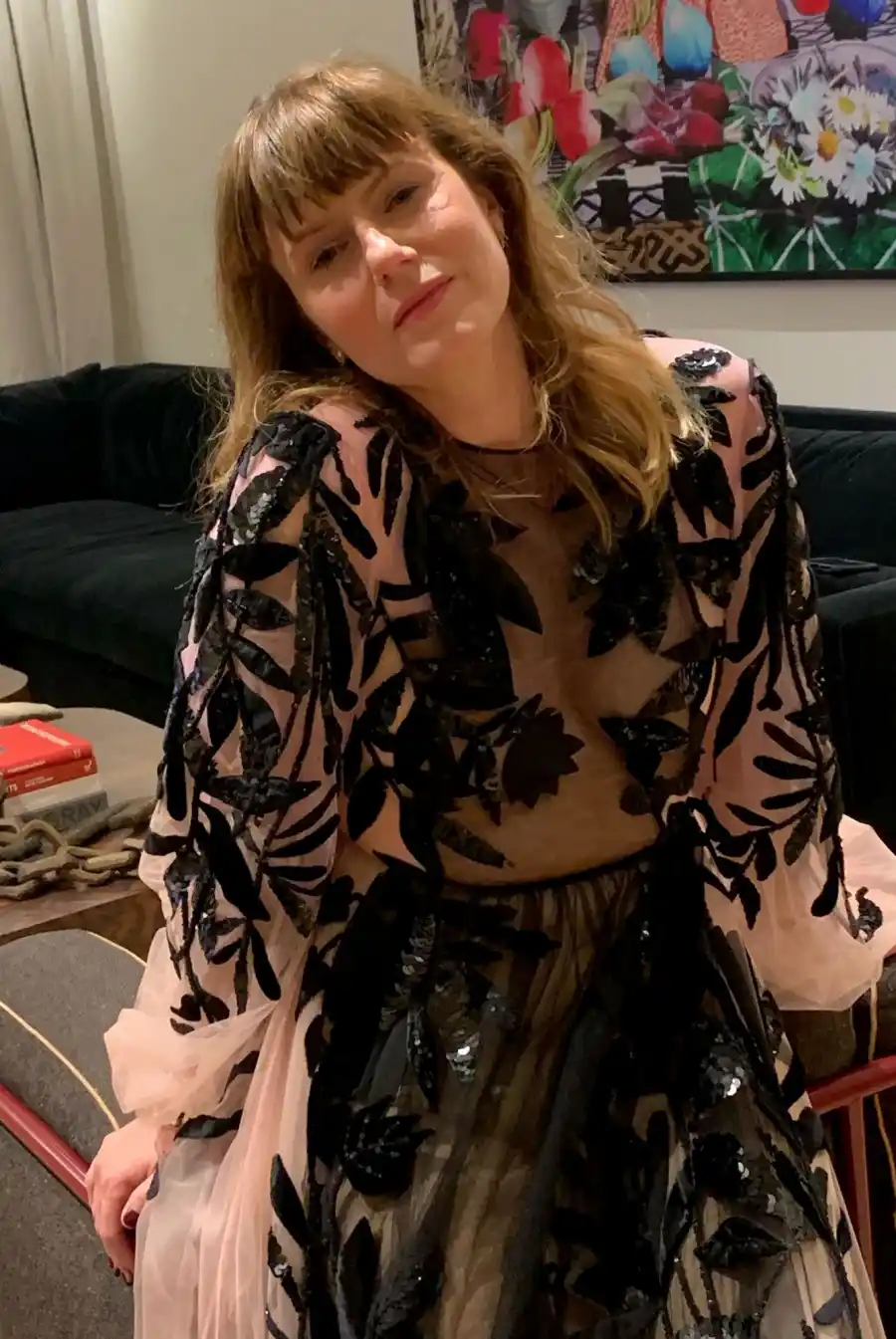 Mark Ruffalo and Wife Sunrise Coigney’s Relationship Timeline black embroidery