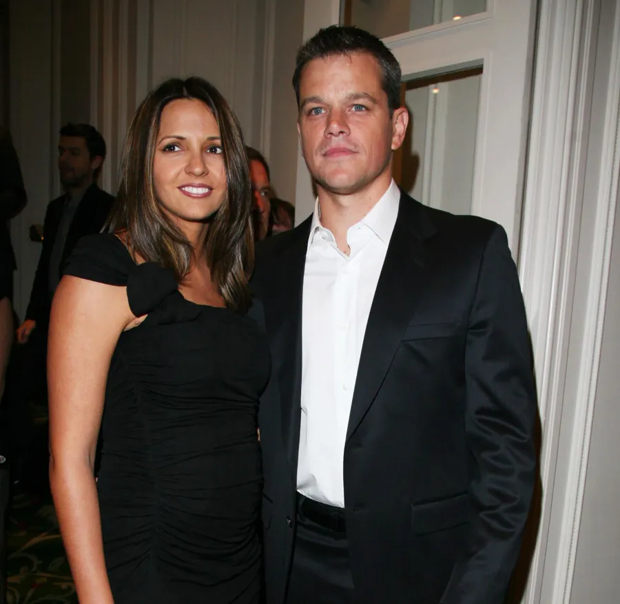 Matt Damon and Luciana Barroso's Relationship Timeline no tie