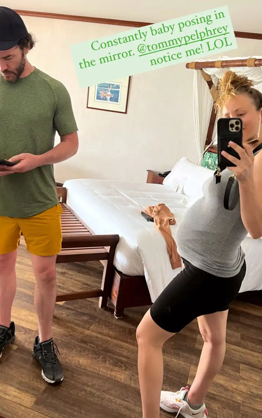 Pregnant Kaley Cuoco's Baby Bump Album While Expecting 1st Child With Tom Pelphrey: Photos green shirt