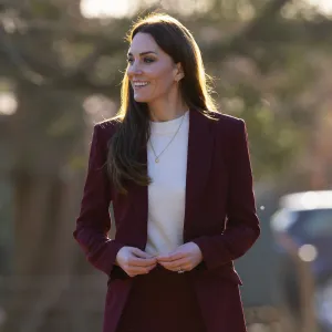 Princess Kate Describes Her Tricks to 'Squeeze In' Exercise While Raising 3 Kids: 'Whenever I Can' maroon suit