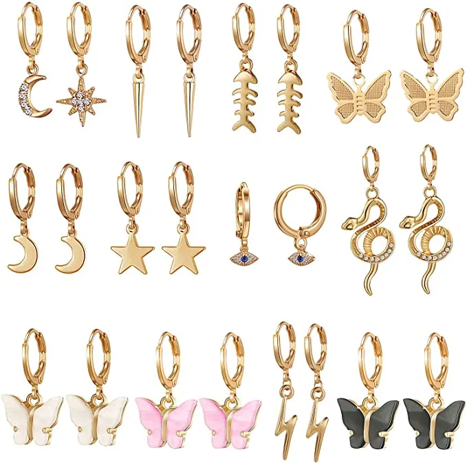 SYNLIN Mini Charm Hoop Earring Set