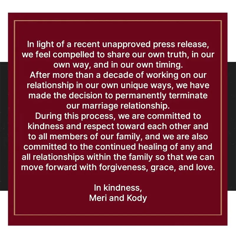 Sister Wives Kody and Meri Brown Break Silence on Their Split 2