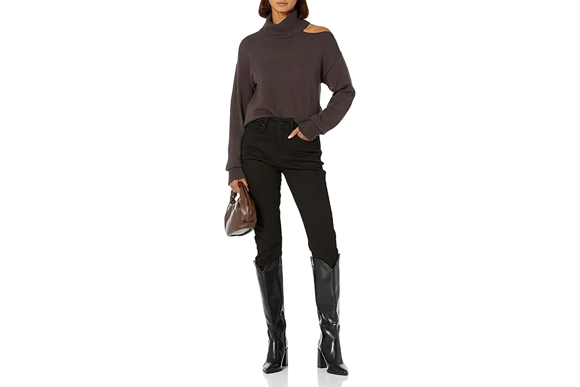 The-Drop-Women's-Josephine-Long-Sleeve-Cutout-Turtleneck-Sweater