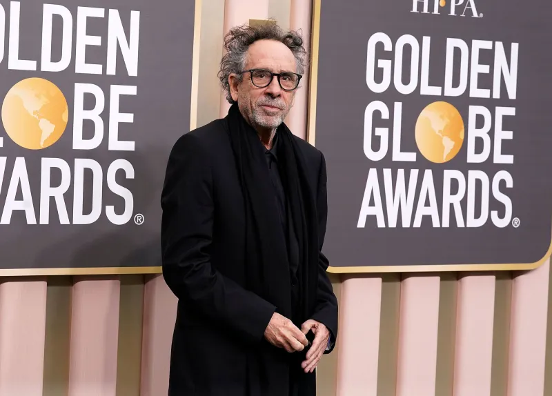 Tim Burton Wednesday Stars Celebrate the 2023 Golden Globes on the Red Carpet