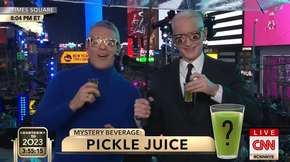 Andy Cohen Jokes About Sober New Year's Eve During CNN Broadcast, Takes Non-Alcoholic Shots With Anderson Cooper