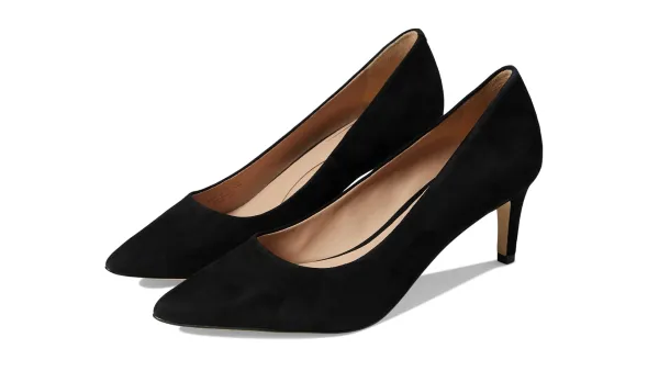 black suede pumps