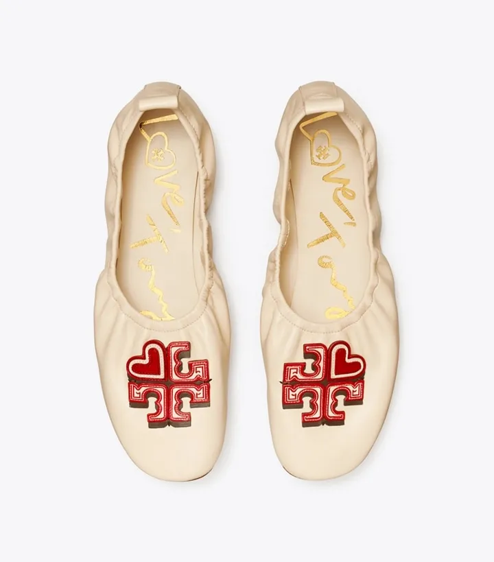 heart ballet flats