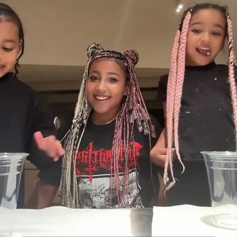 North West Teaches Siblings Chicago and Psalm How to Make Milkshakes In Adorable TikTok