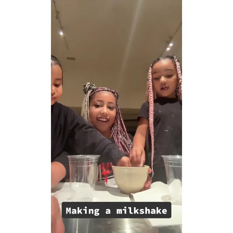 North West Teaches Siblings Chicago and Psalm How to Make Milkshakes In Adorable TikTok