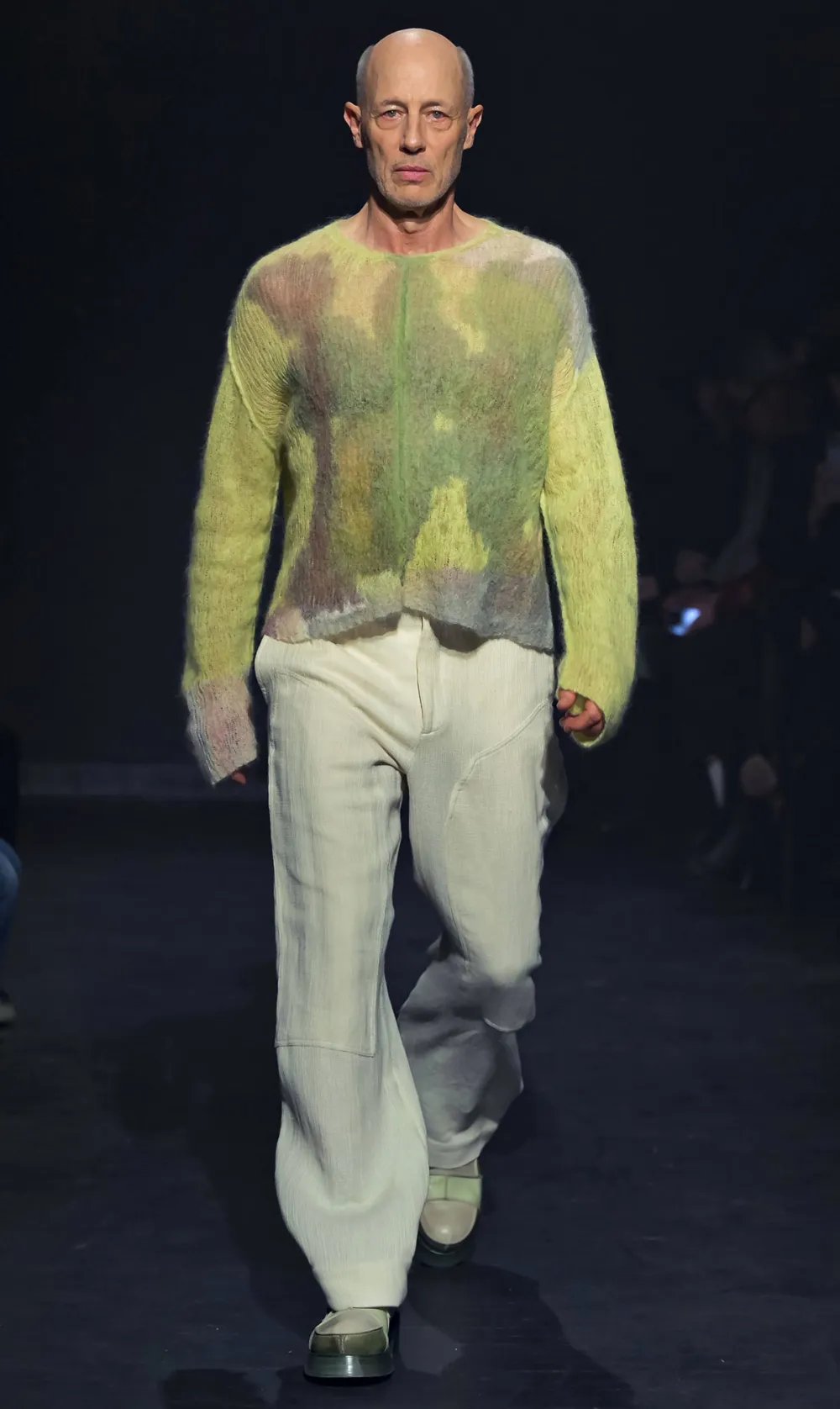 &lsquo;The White Lotus&rsquo; Star Jon Gries Makes Surprise Runway Appearance at New York Fashion Week green sweater