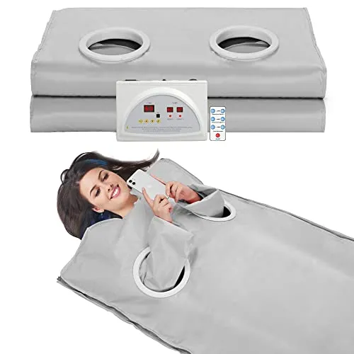 RELOIVE Far Infrared Sauna Blanket Heating Detox with Sleeves and Remote Control for Replica Luxury Handbag Beauty Salon Silver