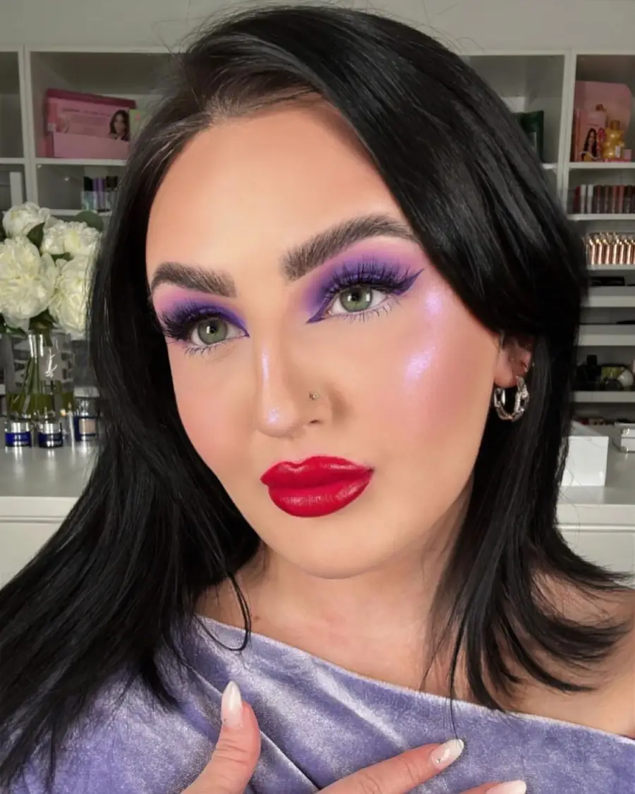 5 things about Mikayla Nogueira purple eyeshadow