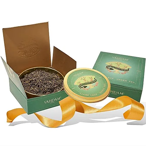 VAHDAM, Himalayan Green Tea Gift Sets for any Occasion (50g/1.7oz) Brews +25 Cups | Non-GMO, 100% Natural & Fresh Green Tea Gift Set