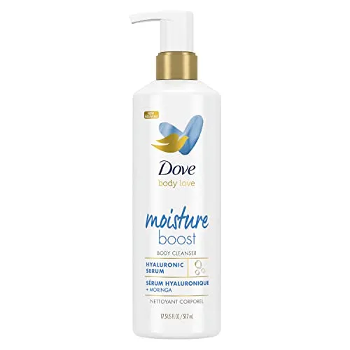 Dove Body Love Body Cleanser Moisture Boost For Dry Skin Body Wash with Hyaluronic Acid and Moringa Oil 17.5 fl oz