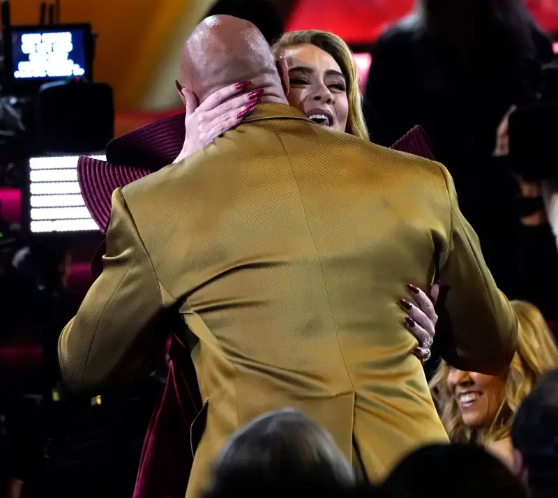 Adele Meets Dwyane 'The Rock' Johnson at 2023 Grammys hug