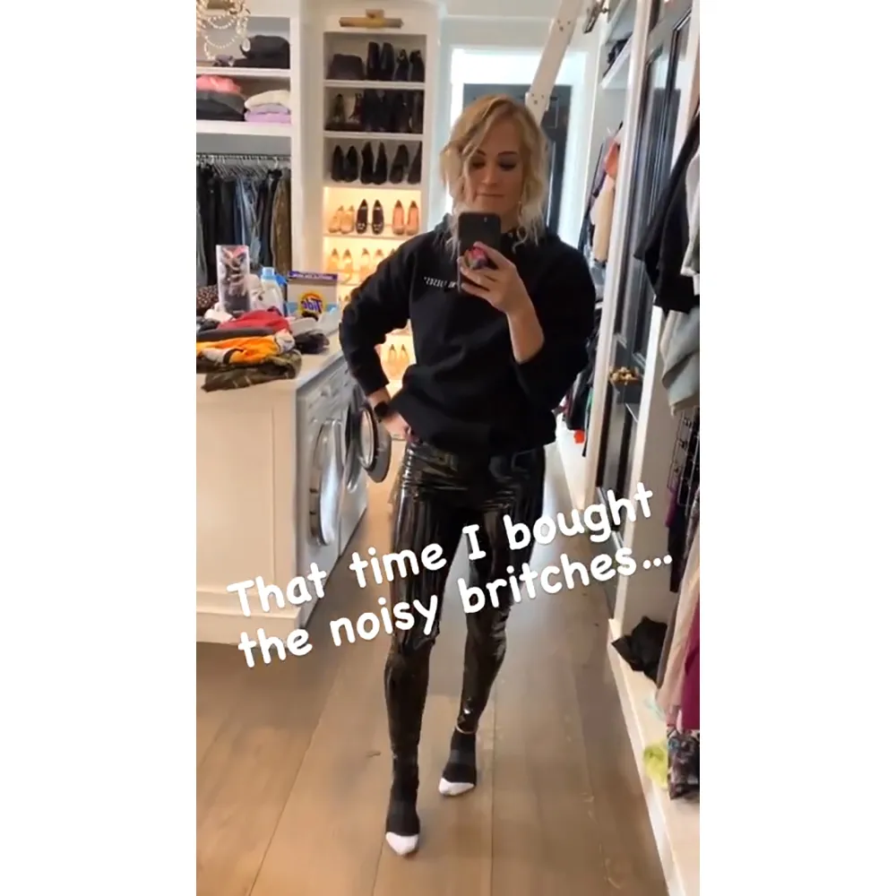 Carrie Underwood Latex Pants Instagram