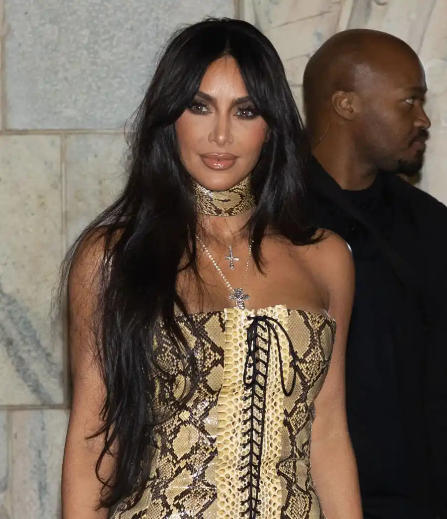 Celebs at Milan Fashion Week snakeskin dress