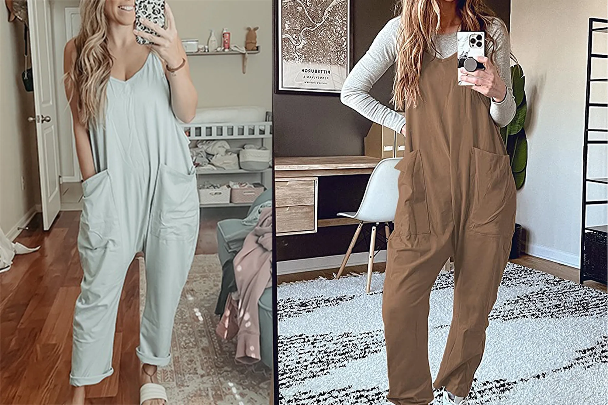 DEEP SELF Women's Casual V Neck Jumpsuit