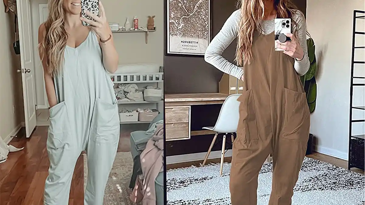 DEEP SELF Women's Casual V Neck Jumpsuit