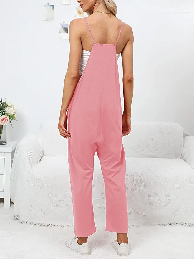 DEEP SELF Women's Casual V Neck Jumpsuit