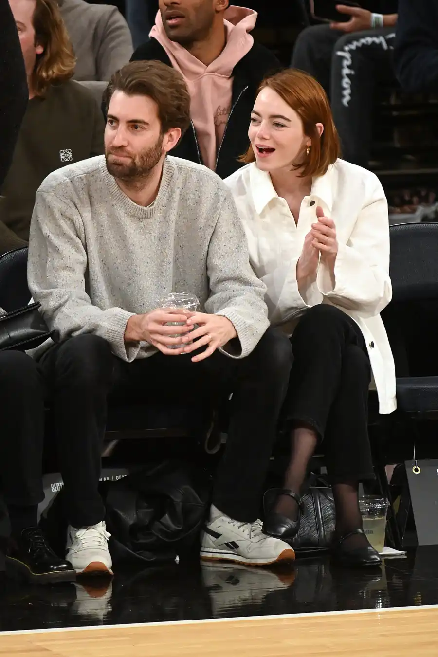 Emma Stone and Husband Dave McCary Have Rare Date Night at Knicks Game