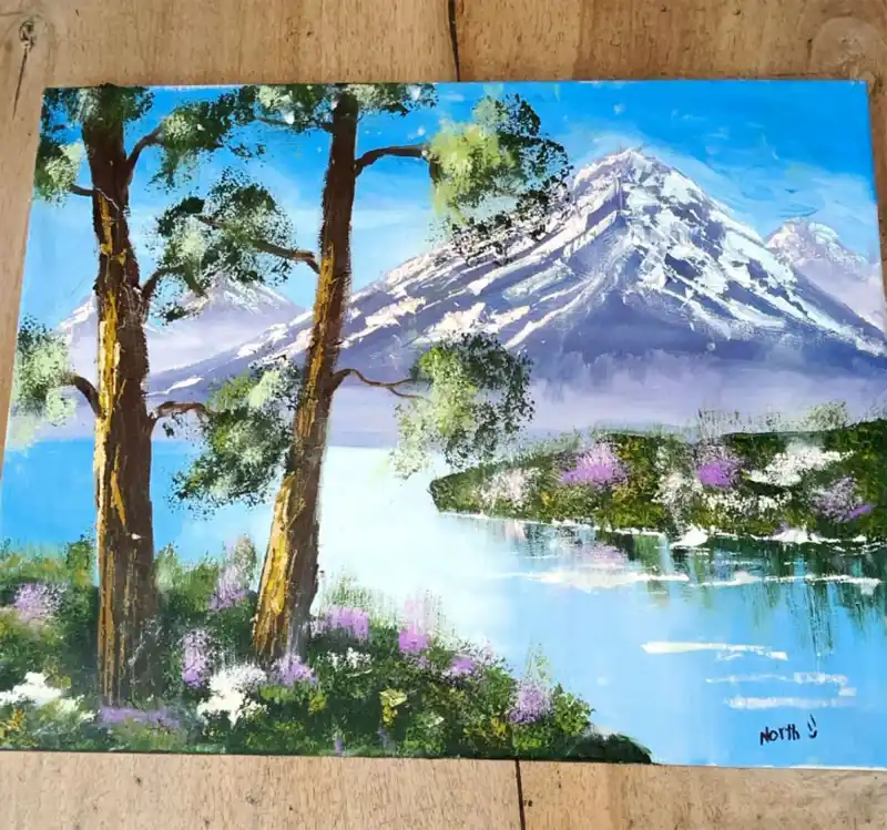 Every Time North West Has Shown Off Her Talented Art Skills bob ross painting