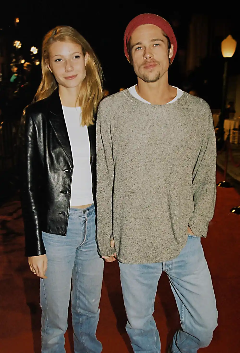 Gwyneth Paltrow Still Has Dress From Date Night With Brad leather jacket