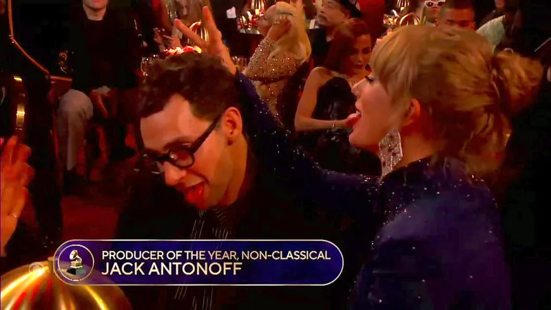 Jack Antonoff and Taylor Swift Grammys 2023 Bunny Ears