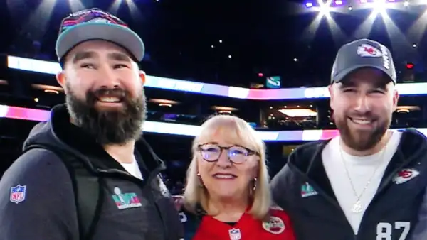 Jason and Travis Kelce's Mom Donna Reveals Her Favorite Son Ahead of Super Bowl Showdown red jersey