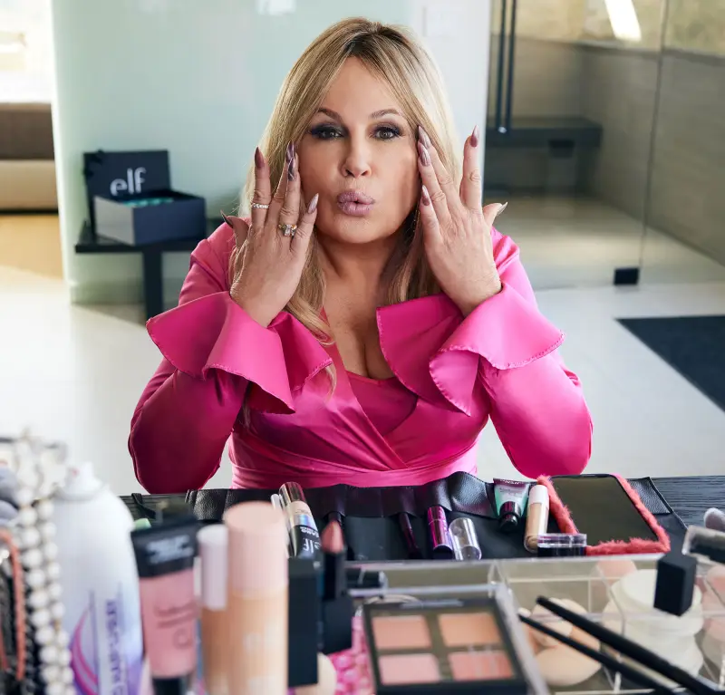 Jennifer Coolidge’s Makeup Artist Talks her Elf Beauty Commercial pink dress