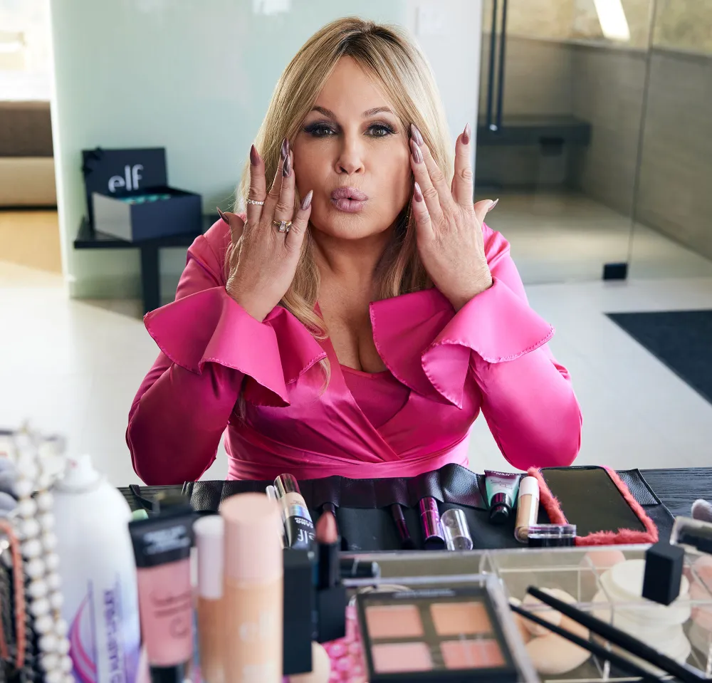 Jennifer Coolidge&rsquo;s Makeup Artist Talks her Elf Beauty Commercial pink dress