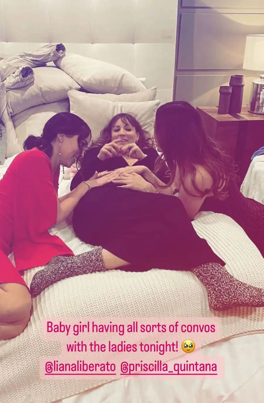 Kaley Cuoco Baby Bump Album red dress