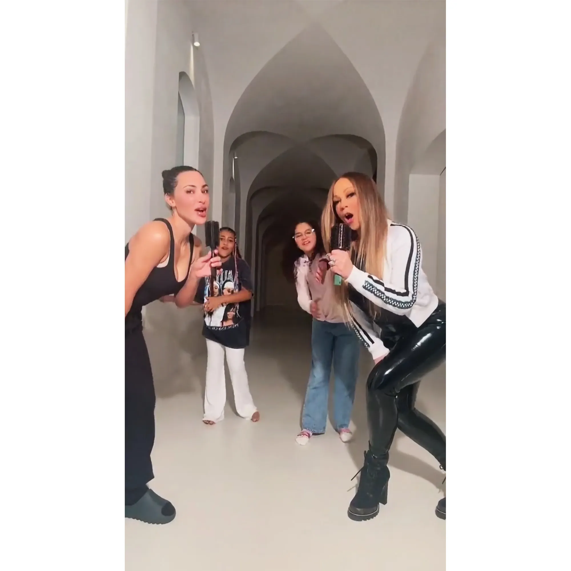 Kim Kardashian and Mariah Carey Crash Daughters North and Monroe's TikTok
