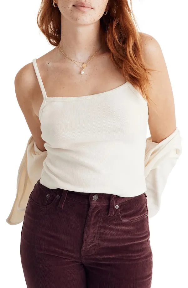 Madewell Brushed Rib Square Neck Camisole