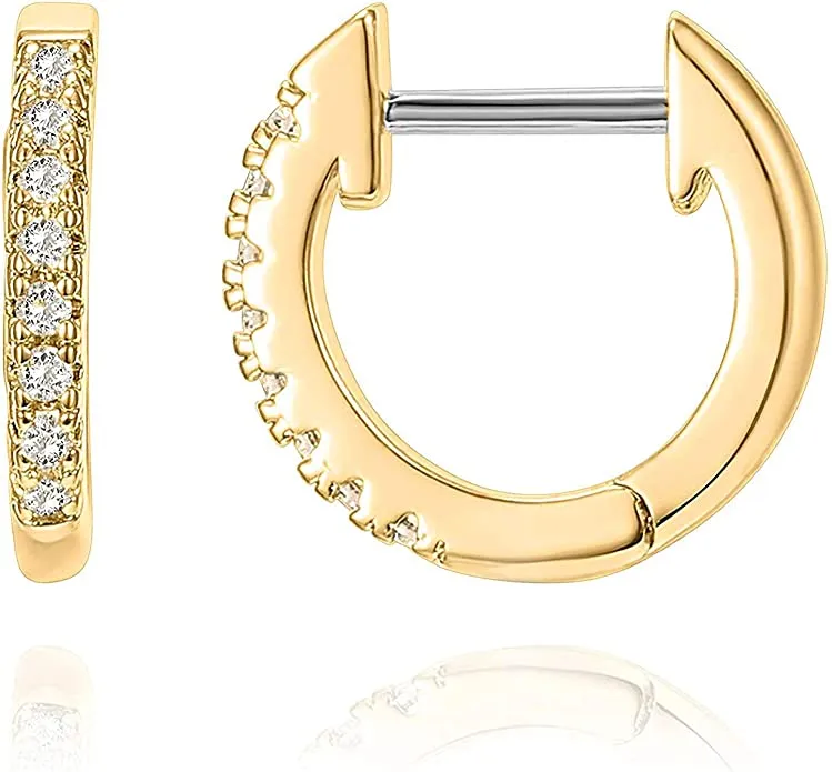 PAVOI 14K Gold Plated Huggie Earrings