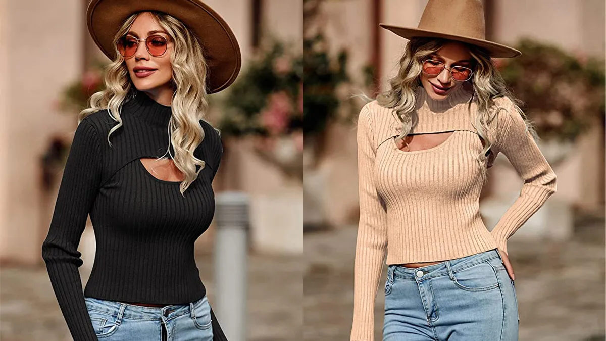 PRETTYGARDEN-Women's-2-Piece-Cutout-Long-Sleeve-Mock-Neck-Top