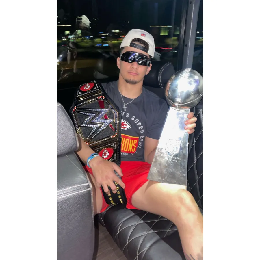 Patrick Mahomes Wife Brittany Matthews Celebrate on Field Daughter Sterling Chiefs Win Super Bowl LVII