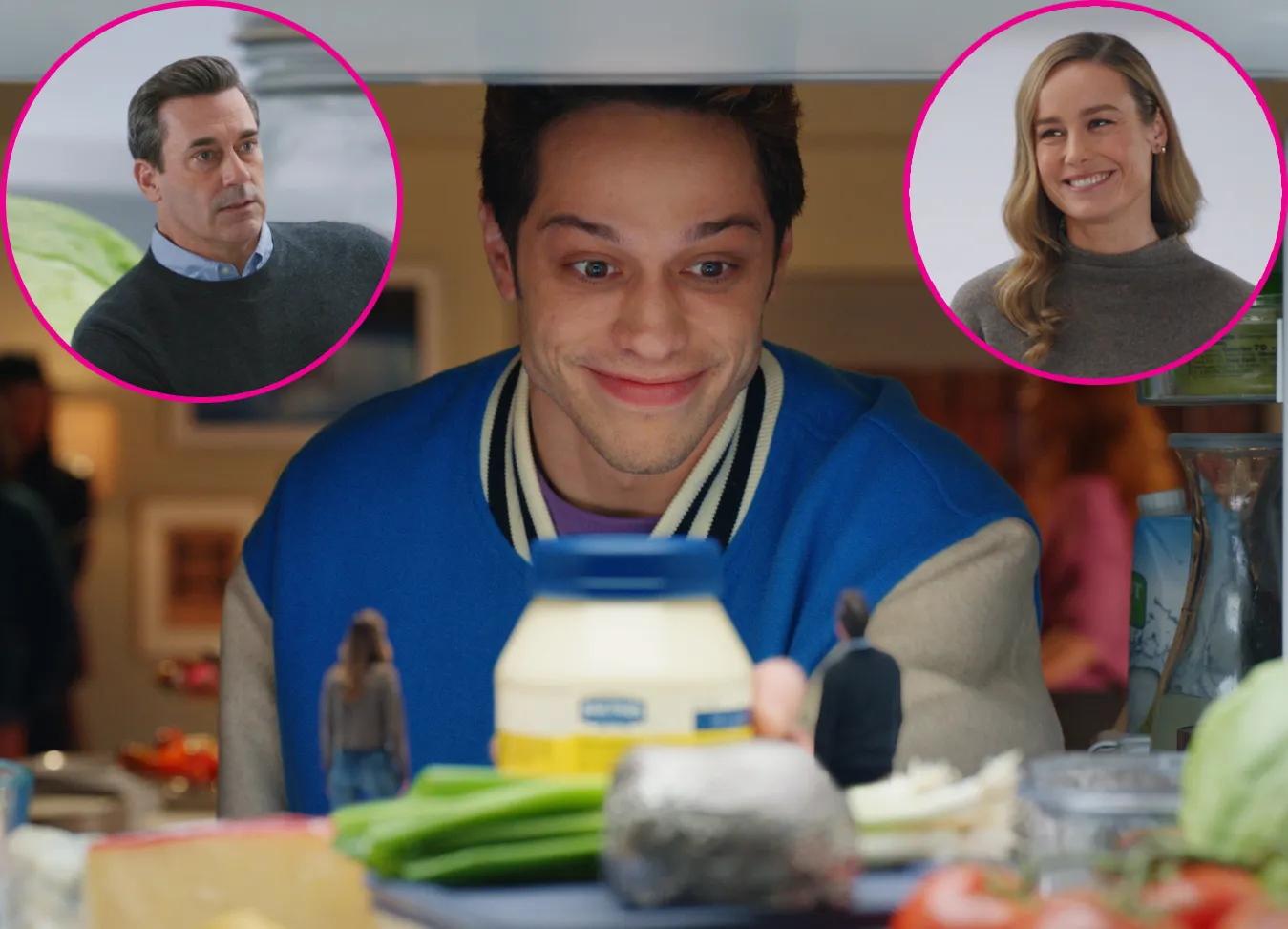 Pete Davidson Eats a Jon Hamm and Brie Larson Sandwich In Hellmann's Super Bowl Commercial